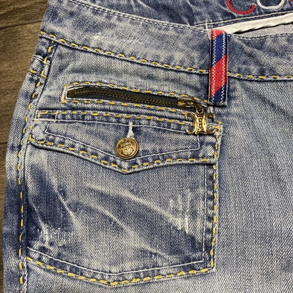 COOGI Denim Shorts Women's 34x12 Embroidered Embellished Low Rise Blue Jean Jort - Picture 3 of 14